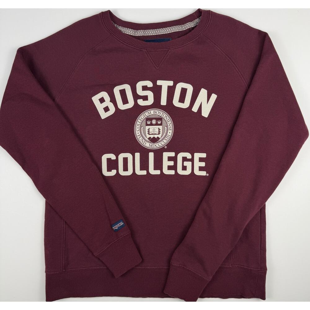 Jansport Boston College Sweatshirt Mens Small Burgundy Crewneck